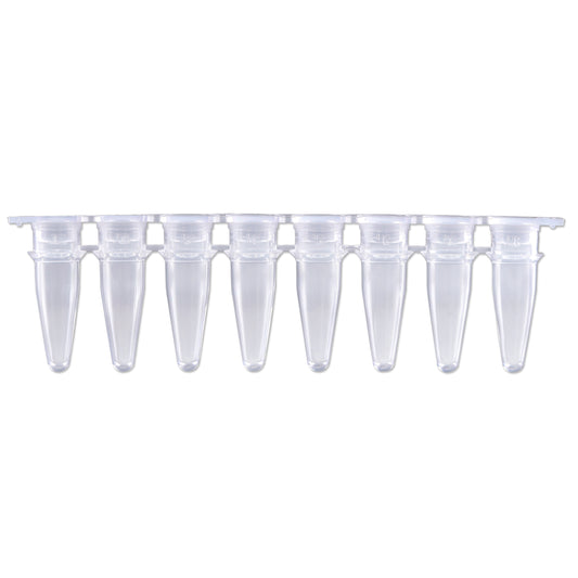 0.2mL 8-Strip PCR Tubes w/ Separate Flat Cap Strip